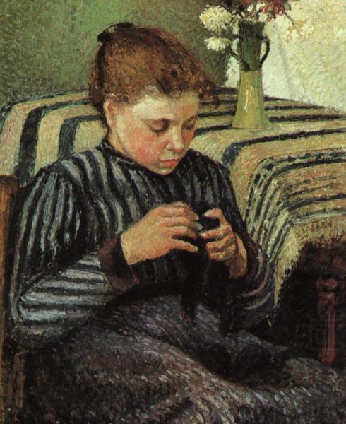 Camille Pissaro Girl Sewing china oil painting image